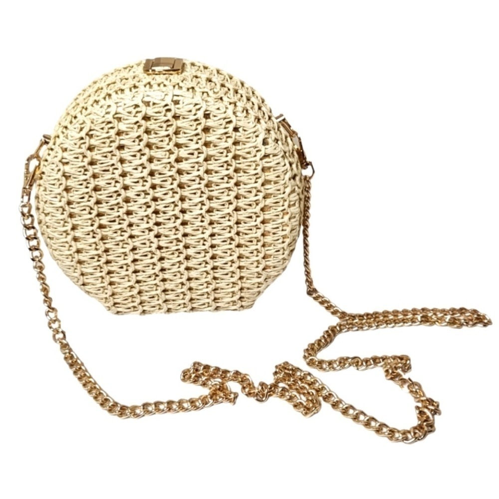 Haute Hippe Raffia Round purse